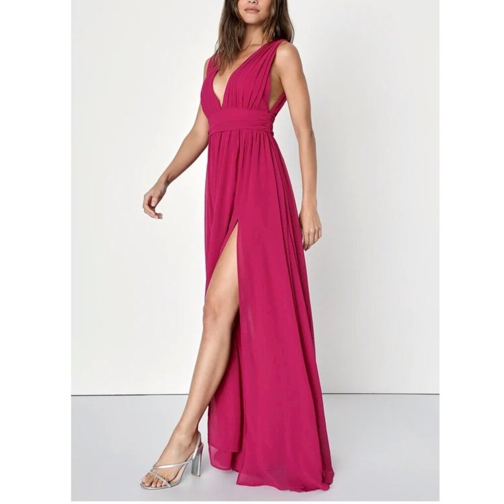 Lulus Heavenly Hues Magenta Maxi Dress Size Small NWOT - Picture 5 of 14